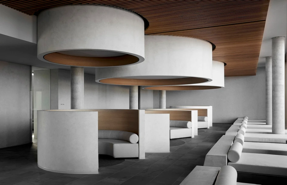 The Alba Thermal Springs and Spa utilises the natural geology of its site for a luxury outdoor bathing experience, but also to hide its form in the land’s natural undulation. Photos: Willem Dirk Du Toit