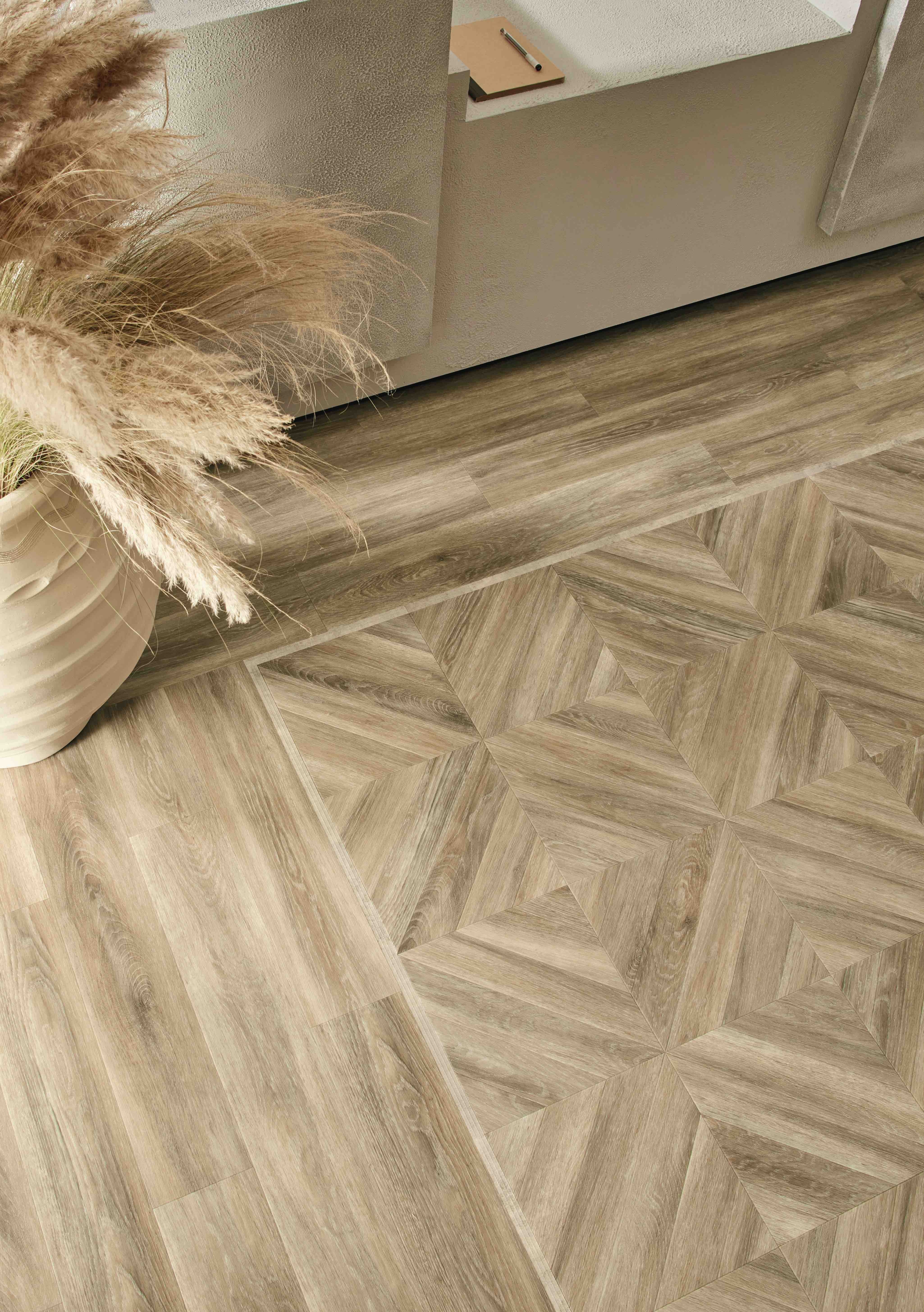 Parquet or not parquet, that is the question: Amtico's authentically designed wood variations look confusingly natural, whether used in walk-through spaces, defined areas or to create contrasts with accented stripes