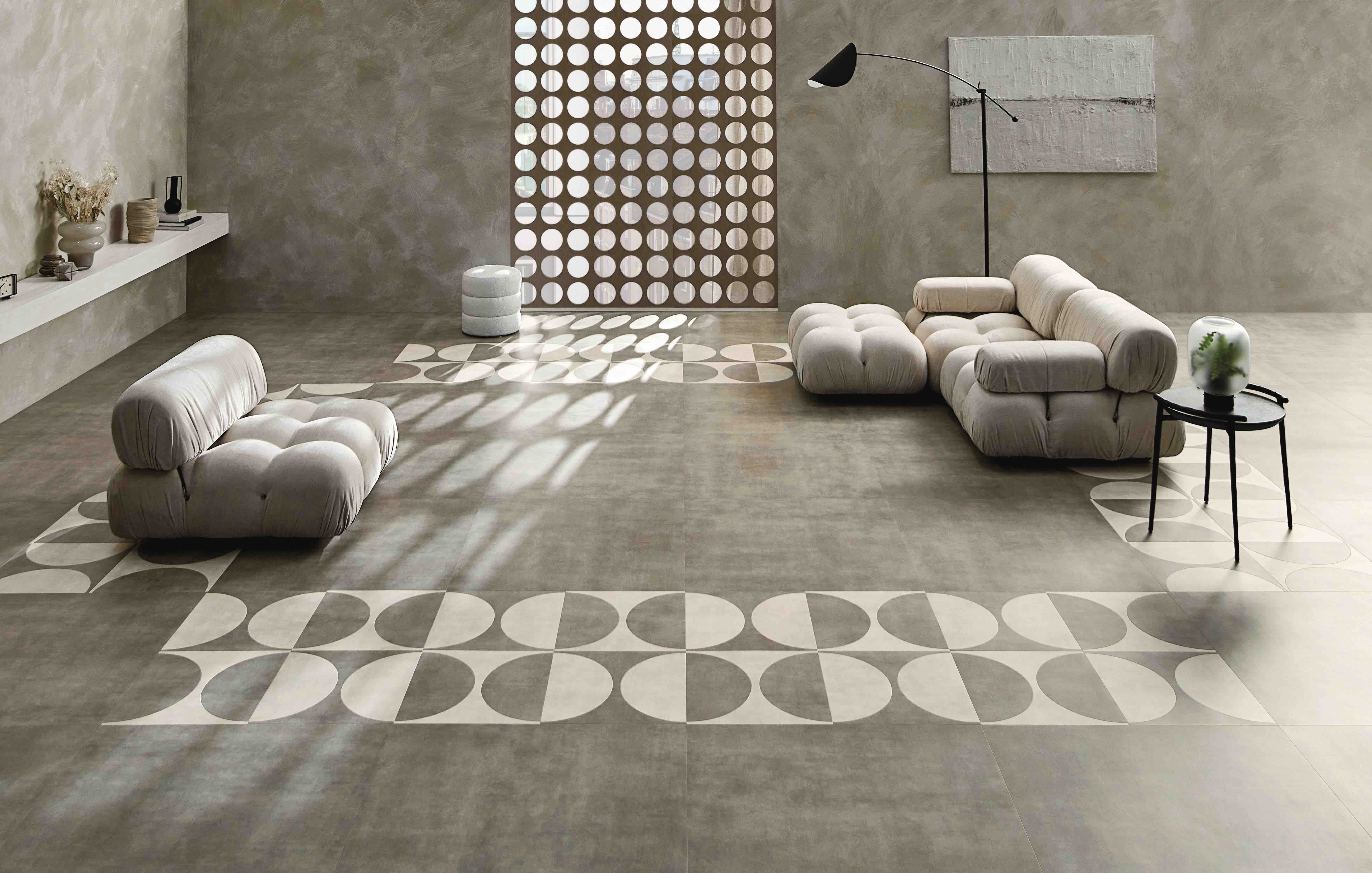 Round thing: With the Arc and Lune laying patterns, Amtico is one of the first manufacturers to add bold curves and moving circular geometries to their main collection