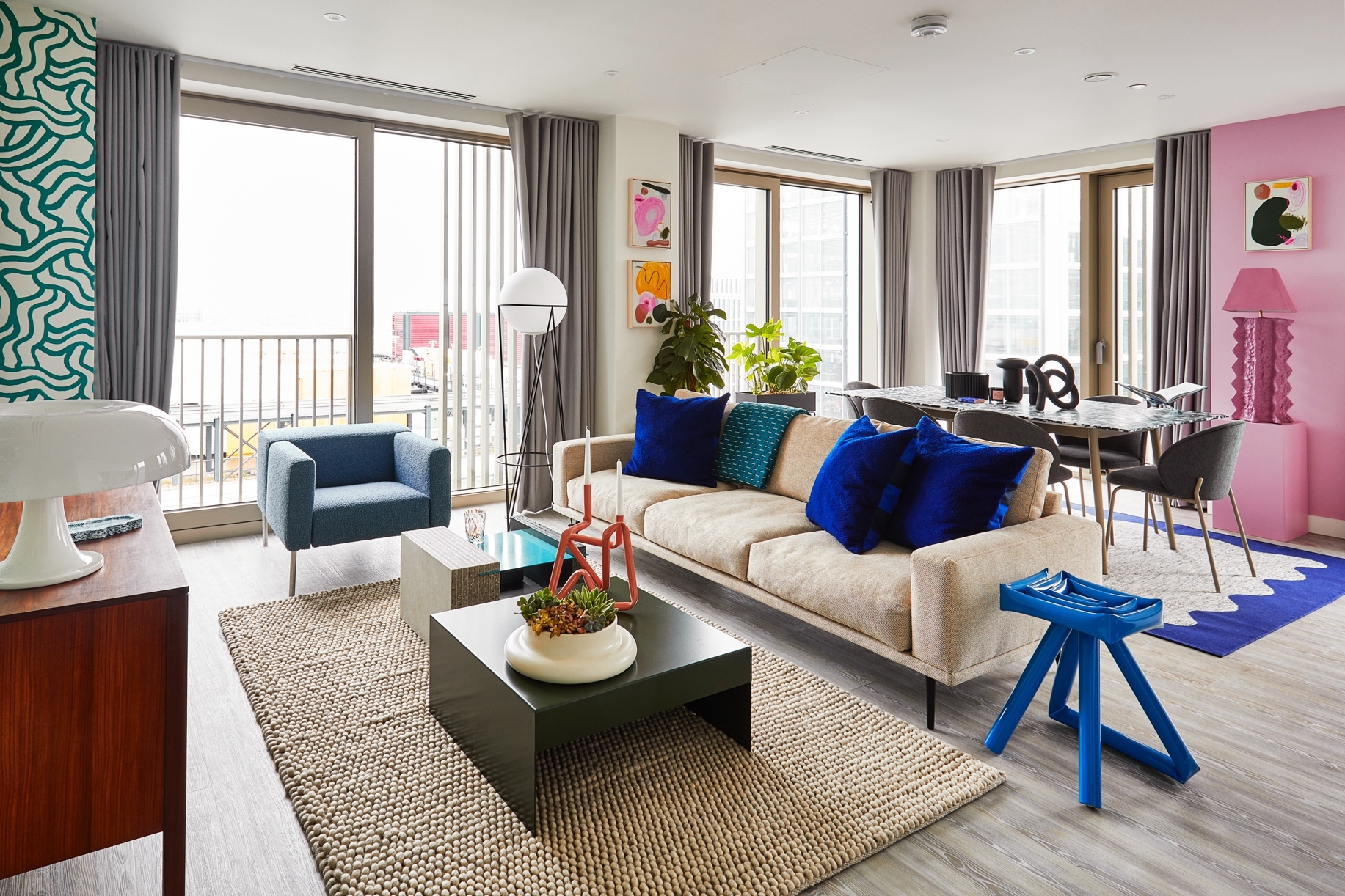 From their styling of a brand-new London show apartment, it's clear that design-duo 2LG Studio has eyes on both past and future. With a mix of new design furniture, vintage pieces and unique artworks, the interior comes across as contemporary and fresh