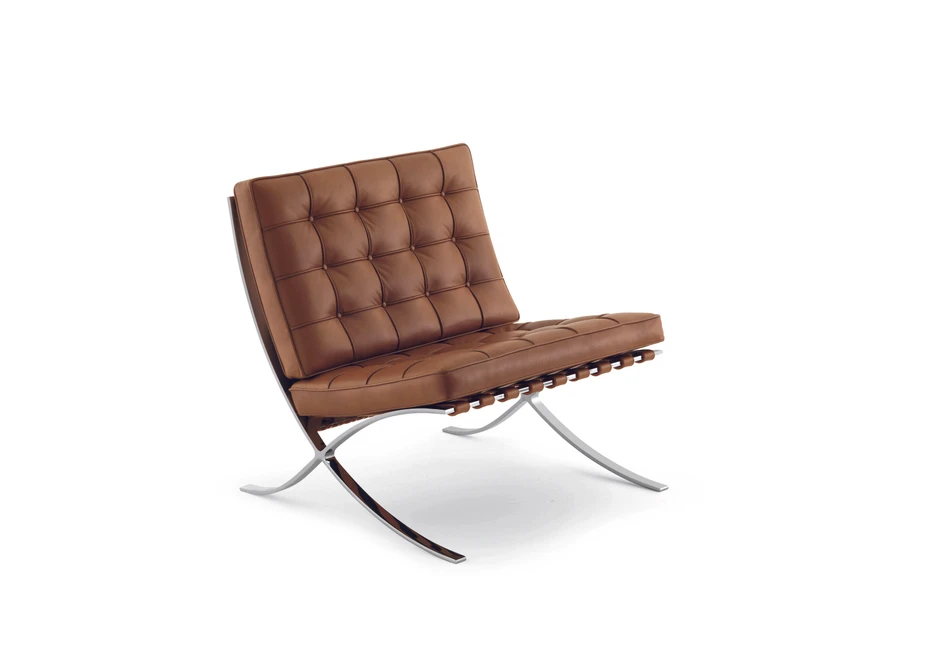 Characterful design icons: above, the Pippin Chair by NaughtOne; below, the Barcelona Chair by Knoll, designed by Ludwig Mies van der Rohe, 1929-1931