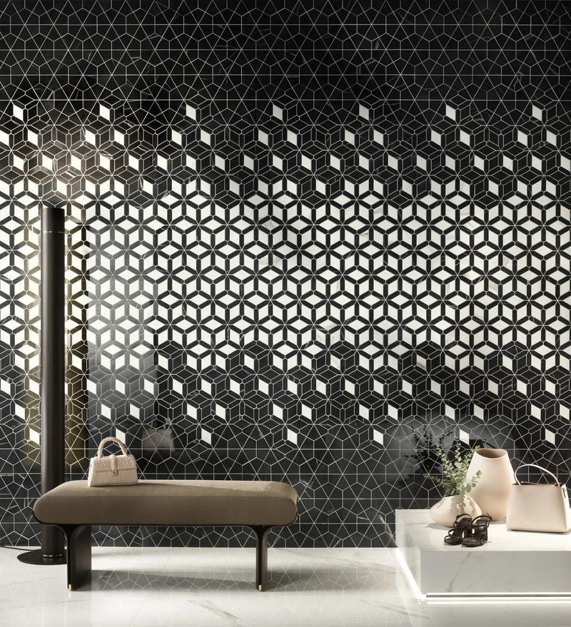 Preassembled and arriving to the site in simple kits, the intricate Diamond pattern is surprisingly easy to install