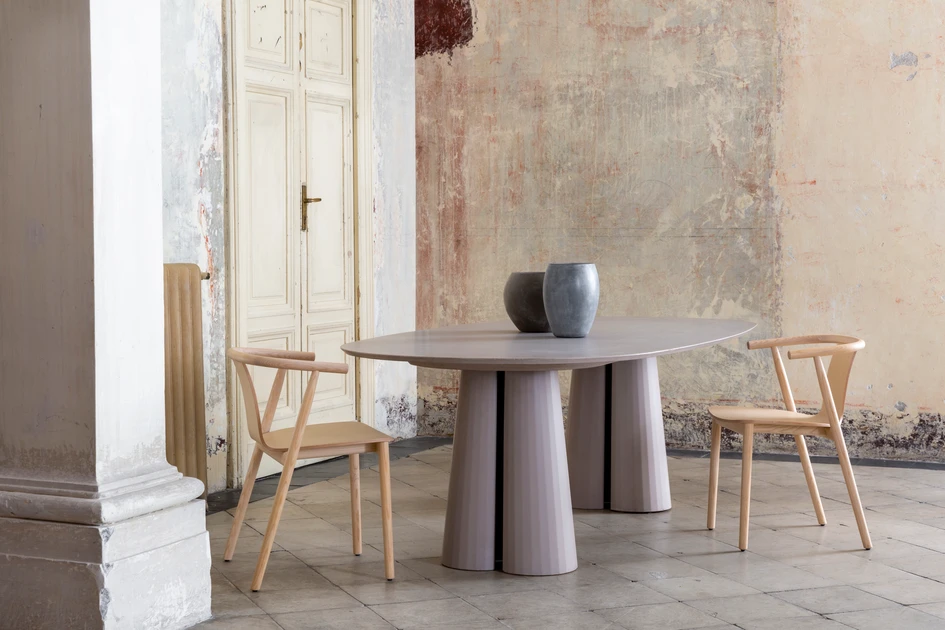 From occasional low tables to dining tables, Fusto incorporates a unique colour palette that’s never a predictable grey. Photo below: Serena Eller
