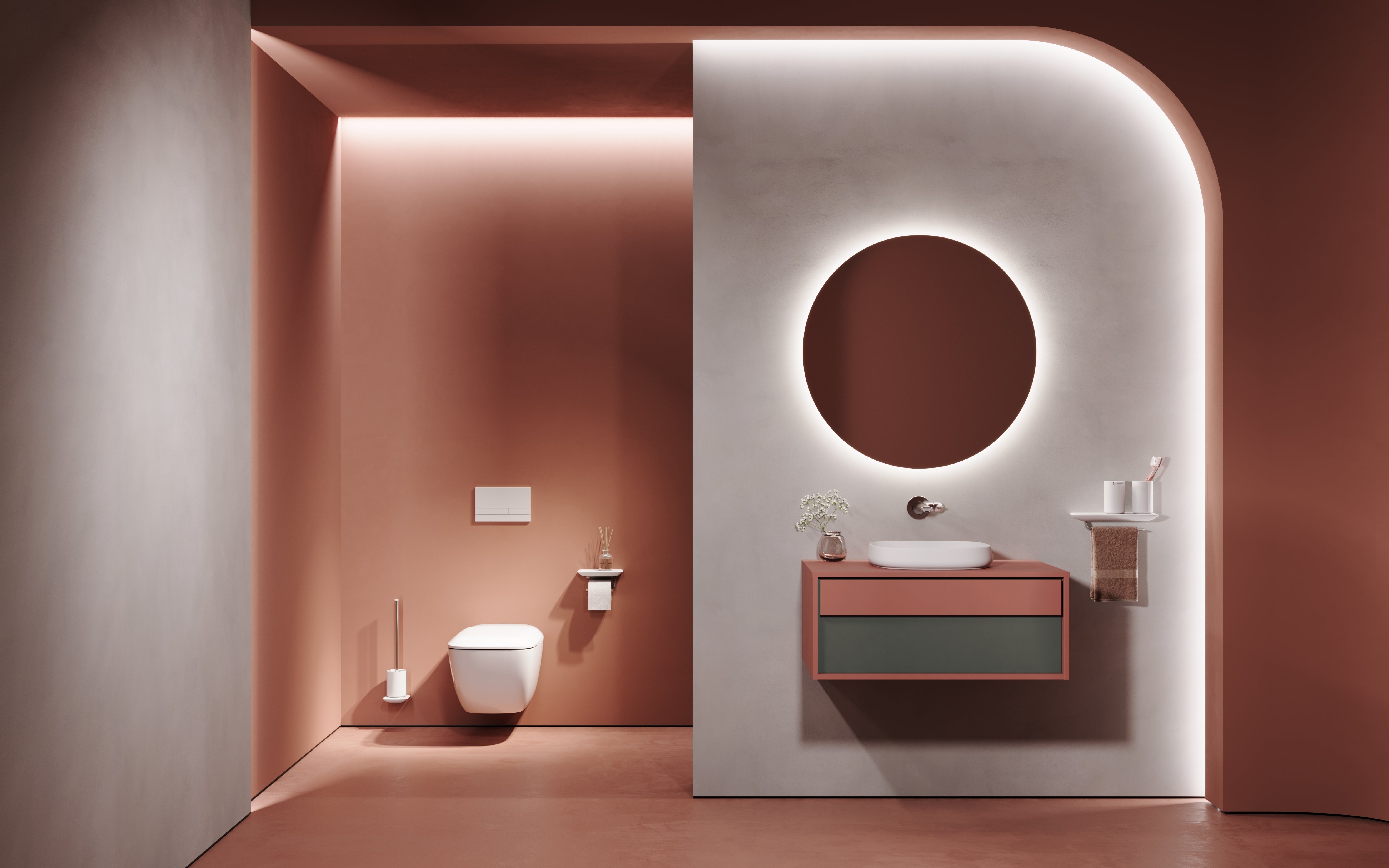 FOR Odivis is one of the first two series with which the new FOR bathroom brand launched at the end of 2023. Through stunningly authentic visualisations, the CGI professionals at Danthree Studio have made these visually tangible