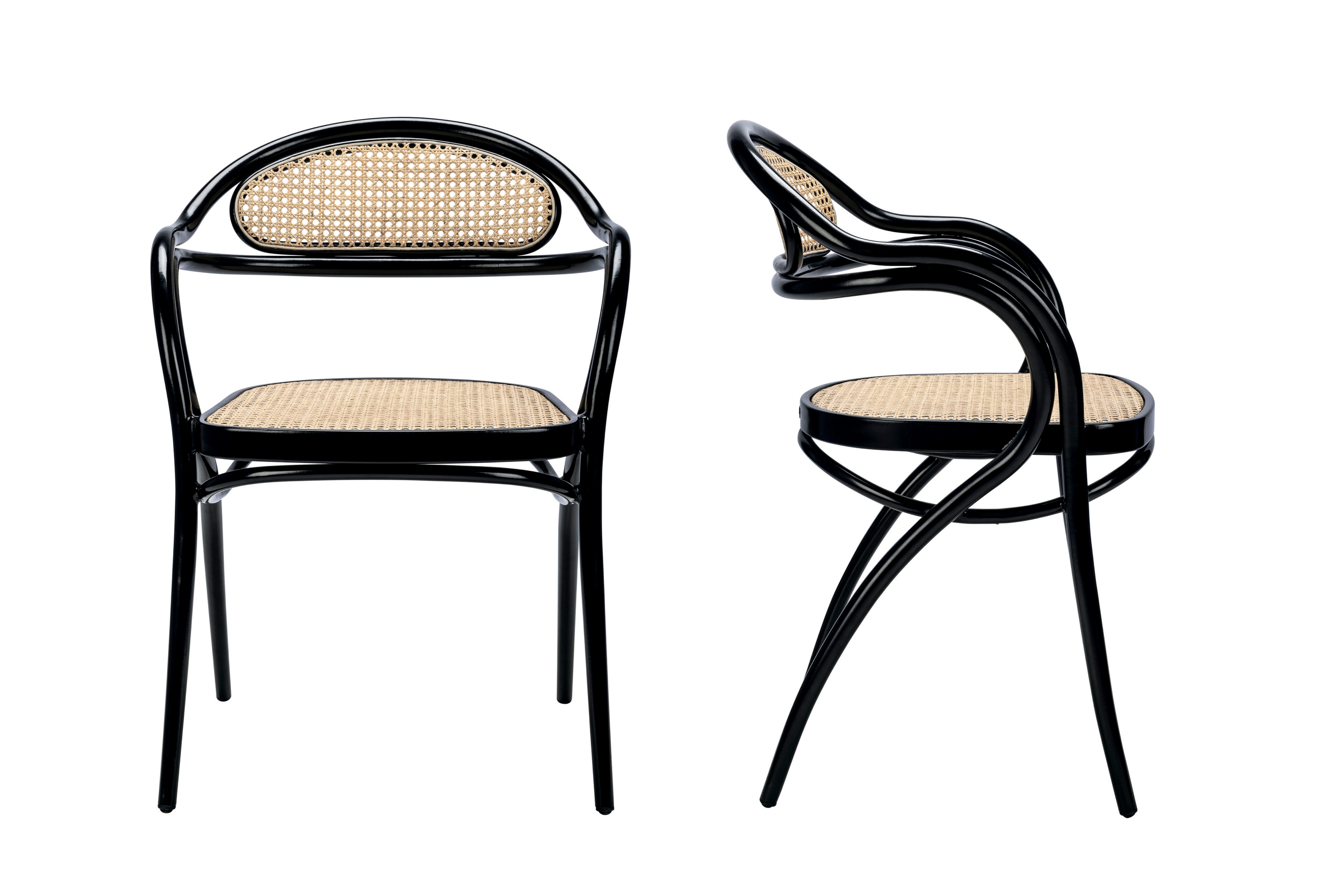 The sinuous Serpent is Schrofer’s riff on Thonet’s go-to bistro seating; the recycled HDPE wickerwork of which also typifies Satelliet’s sensitive approach to sustainability. Photo: Paul Jespers (above)
