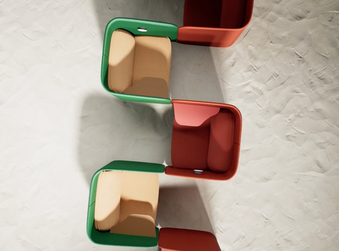 The potential for Frida to positively shape public space is vast, thanks to the wide colour palette, and the many ways that the booths can be combined as islands or variously arranged seating banks