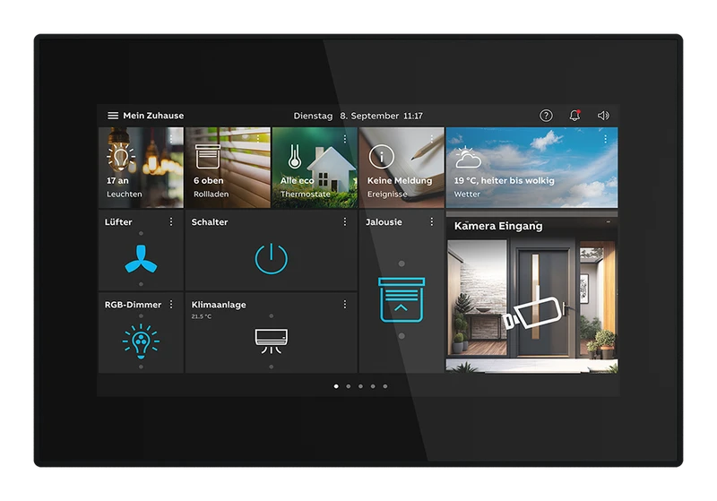 The Smart Home Panel serves as a control centre for all systems - from door communication and lighting to heating and air conditioning