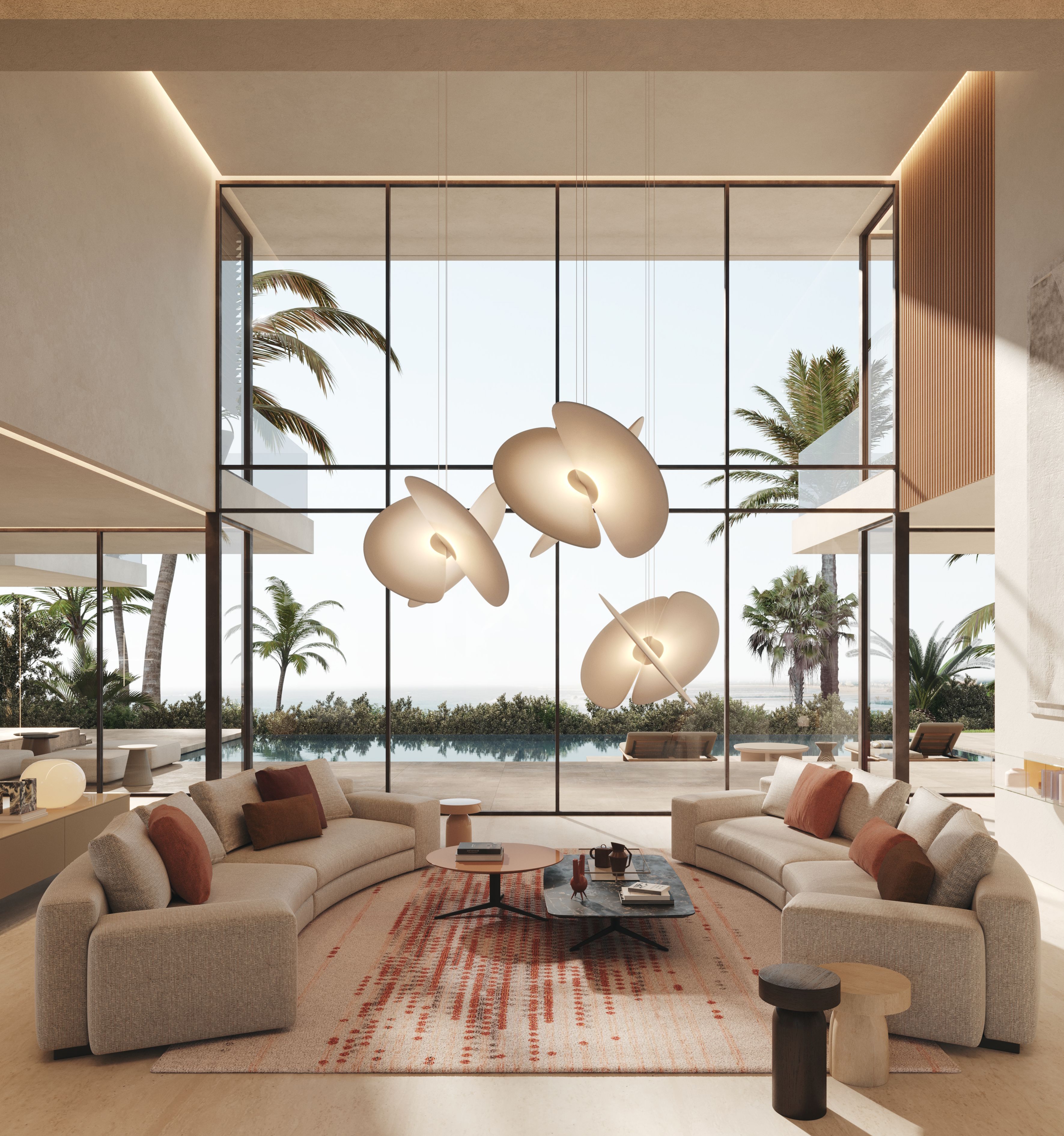 Transcending geographical boundaries and architectural styles, Lema’s comprehensive collection offers tailor-made solutions for every interior need. Pictured here: Venise sofa system, Oydo coffee table and Francis side tables 