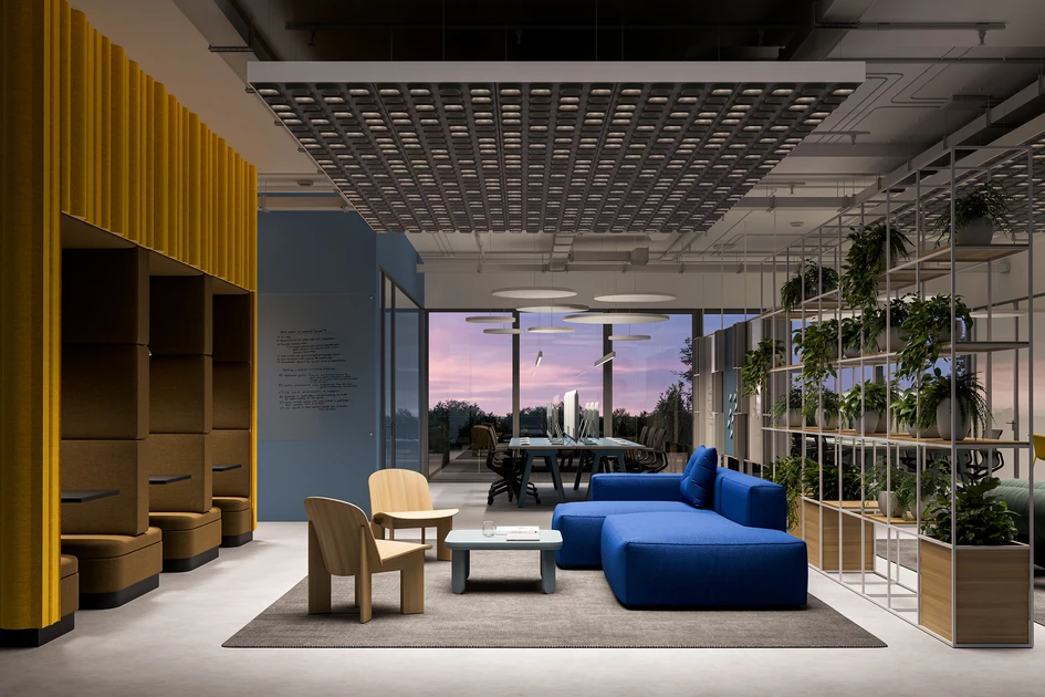 Coworking space with Pyrymyd DECO 8x. Visualisation: Studio Spacer