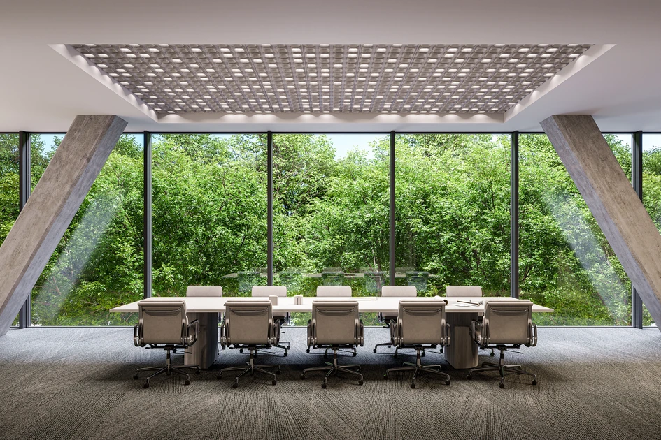 Meeting room with Pyrymyd DECO. Visualisation: Studio Spacer