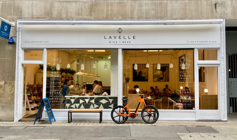 The carefully modeled yet subtly understated aesthetic of the Elle series makes it an ideal addition for restaurants like Paris' Le Mimosa (above) and London's Lavelle coffee and e-bike store (below)