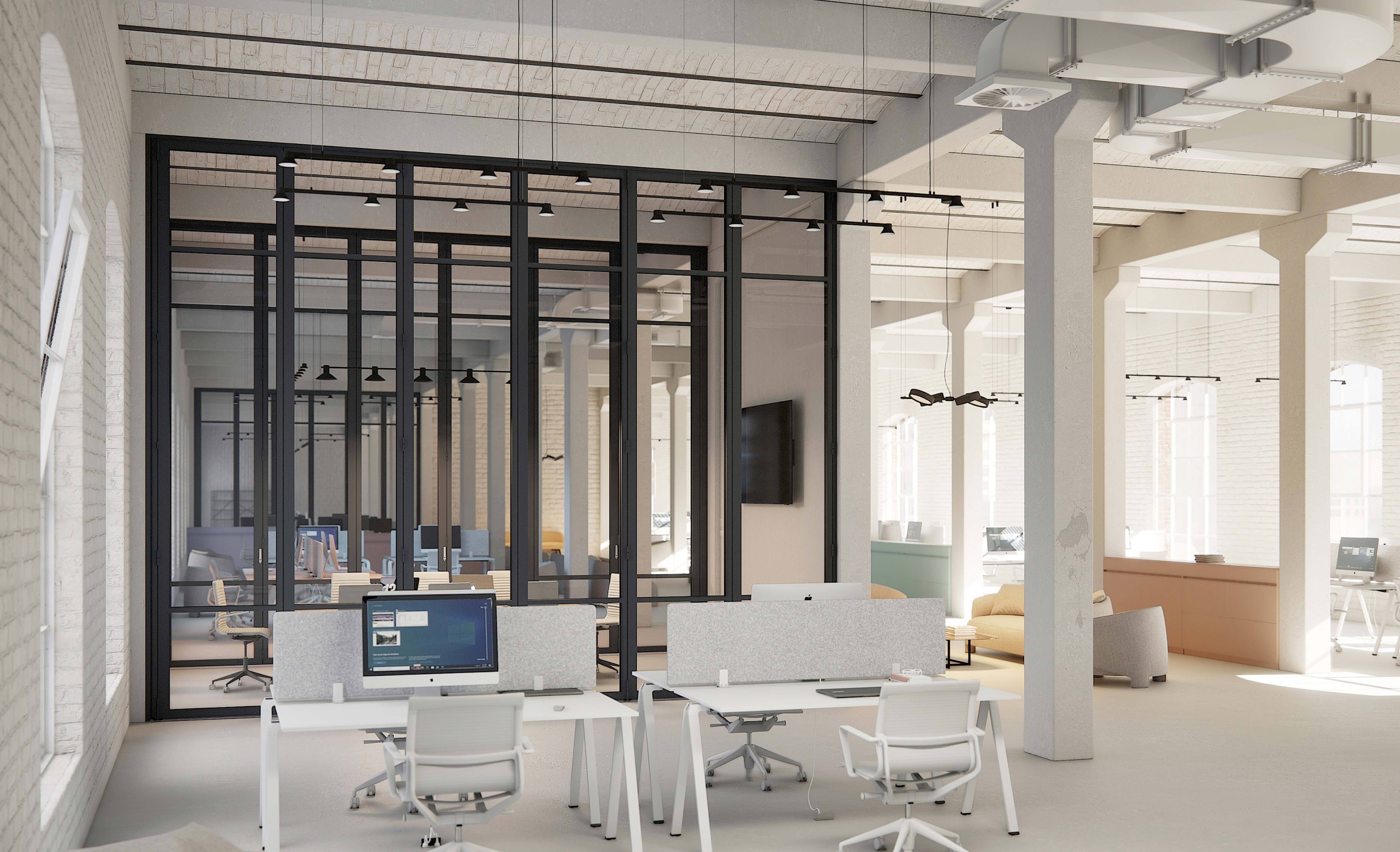 Ultimate flexibility: The Ecoline Flexa partition wall system provides the flexibility to divide or merge spaces as needed, incorporating modular design, thermal insulation and soundproofing. © Peter Kuczia für Solarlux 