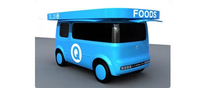 The design of the outside shop for 21_21 Design Sight is inspired by the Nissan Cube and was created by the Nissan Design Center