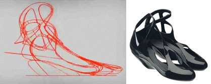 Skizze und Prototyp von Hadid