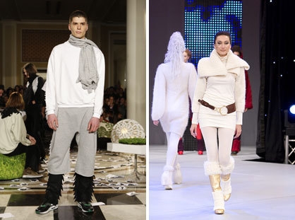 Mode aus dem ehemaligen Kolonialgebieten: aforest-design / Unikate aus Strick und Leder von Hand gefertigt: Christina Krämer. Foto: marc-dave eventphotography