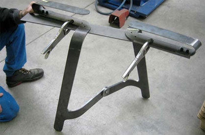 The metal legs for the kitchen table produced by TPU (France)
