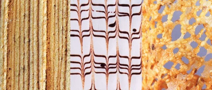 Baumkuchen, Fondant, Honig- und Sesamhippen