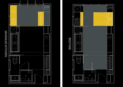 Floor plans of the kitchen and home spa.