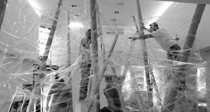 The making of the installation by For Use / Numen at the HDD gallery in Zagreb
