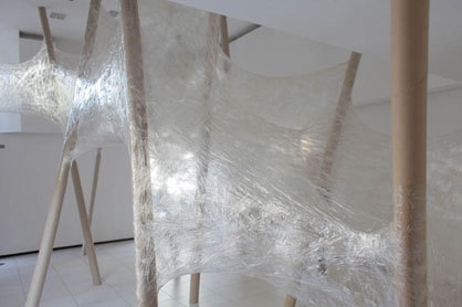 Tape installation at the gallery of HDD in Zagreb by For Use / Numen