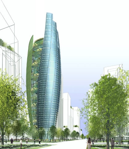 William McDonough + Partners: Tower of Tomorrow, Projekt, 2006. Rendering