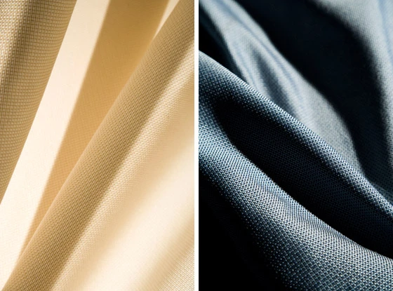 In a pioneering technological process empty PET bottles are transformed into yarns. A strict quality check controls the production of yarns. Only the best yarns will be colored, woven, and finally, in accordance with their designated function, finished. The surprising result is a recycled polyester yarn of the finest quality. The Fischbacher 1819 Benu PET fabrics are further treated with a special, ecologically sound NanoTex finishing, which provides a unique hydrophobic surface. This makes the fabrics moisture and stain resistant.
