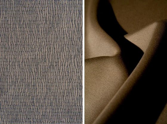 Fischbacher 1819’s Benu collection is enhanced by the Benu YARN fabrics: lucent and soft earth tones made out of 100% recycled cotton and polyester mix. Thereby textile waste and also consumption of precious raw materials, such as cotton, water and energy, are dramatically reduced. Its manufacturing fulfills human ecological criteria settled by international recognized testing institutes.

Advantages of one tone of recycled yarn:
- Saves 4,817.6 liters of water
- Saves 16.5 kg of chemical products
- Avoids the emission of 233.8 kg of CO2;
- Avoids the dumping of 3,574.4 liters of contaminated wastewater
- Saves 512.5 kW/h of energy
- Recycles textile garments or clips that would be treated as waste
- Saves a 1,990 sqm surface area of cotton-growing land