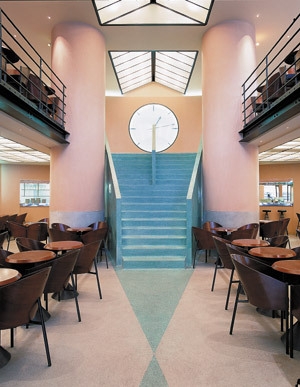 Interior of Café Costes, Paris, designed by Philippe Starck, 1984