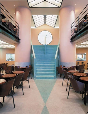 Interior of Café Costes, Paris, designed by Philippe Starck, 1984