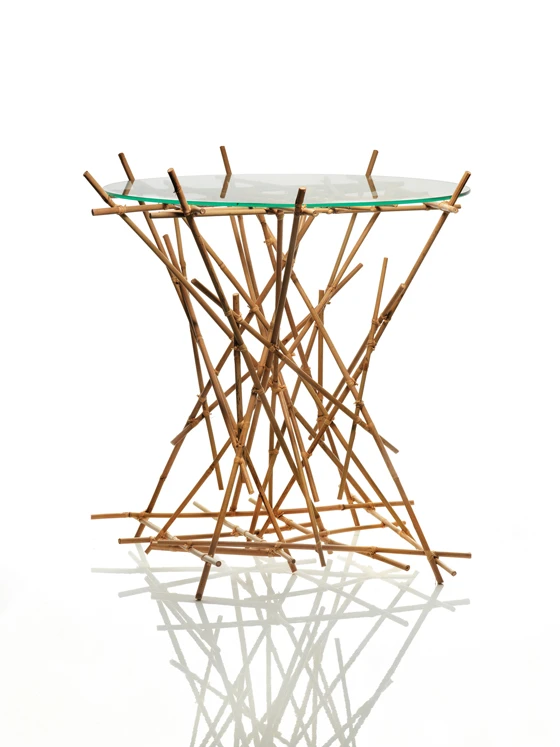 'Blow-Up Bamboo Table' by the Campana Brothers for Alessi, 2010, part of the Brazilian duo's 'Blow-Up Bamboo' collection
