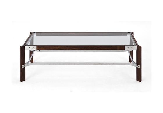 Jacaranda, metal and glass side table, ca 1950, design: Novo Rumo; photo © Brazilian Modern