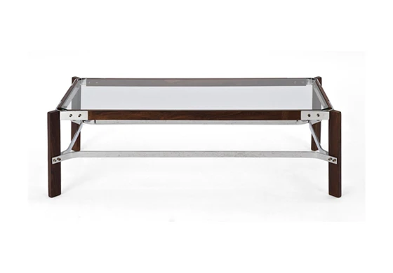 Jacaranda, metal and glass side table, ca 1950, design: Novo Rumo; photo © Brazilian Modern