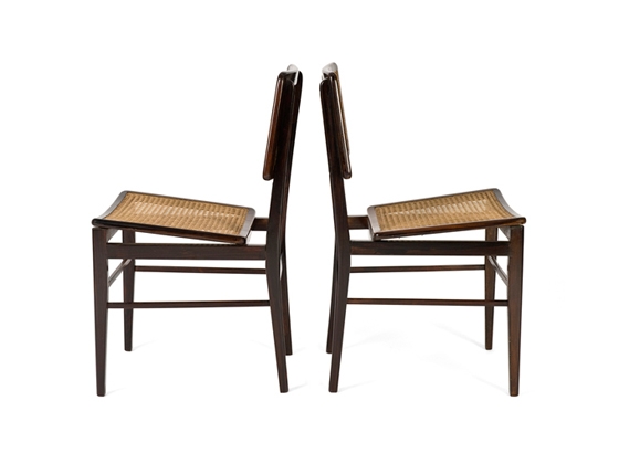 Jacaranda and cane chairs, design: Joaquim Tenreiro; photo © Brazilian Modern