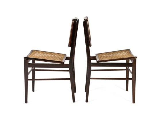 Jacaranda and cane chairs, design: Joaquim Tenreiro; photo © Brazilian Modern