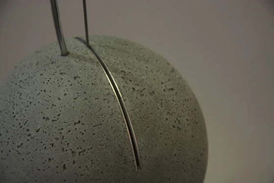 Detail of Joachim Manz's 'Trabant 1' for Tecnolumen, showing slit in the concrete form that allows the light to be angled