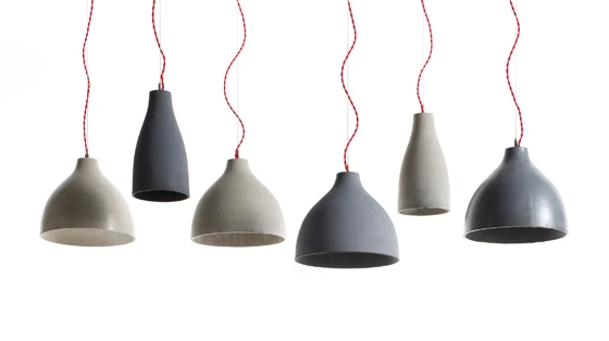 Benjamin Hubert's cast-concrete 'Heavy Lights', manufactured by Decode