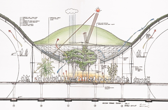 Conceptual sketch of the Piazza, photographer: Goldberg Stefano - Publifoto © Rpbw, Renzo Piano Building Workshop
