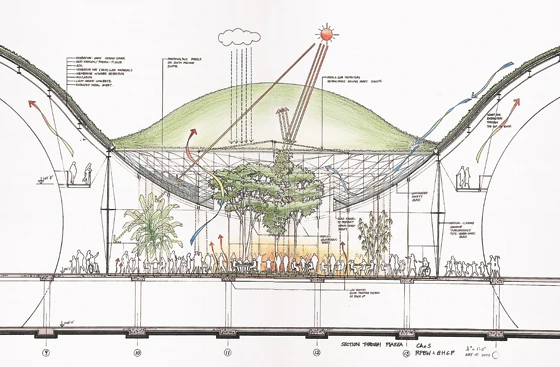Conceptual sketch of the Piazza, photographer: Goldberg Stefano - Publifoto © Rpbw, Renzo Piano Building Workshop