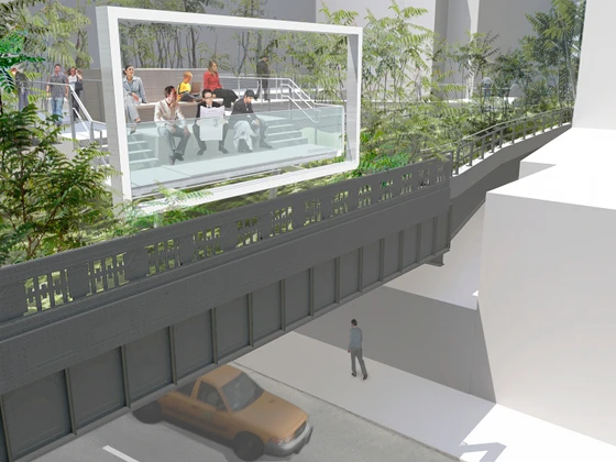 The High Line project continues: the development of the spur between 20th and 30th Streets invites users to enjoy a framed view of 26th Street; design by James Corner Field Operations and Diller Scofidio + Renfro – courtesy of the City of New York