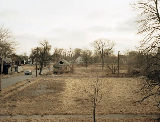 Former housing plots in downtown Detroit; photo Sean Hemmerle, March 2008
