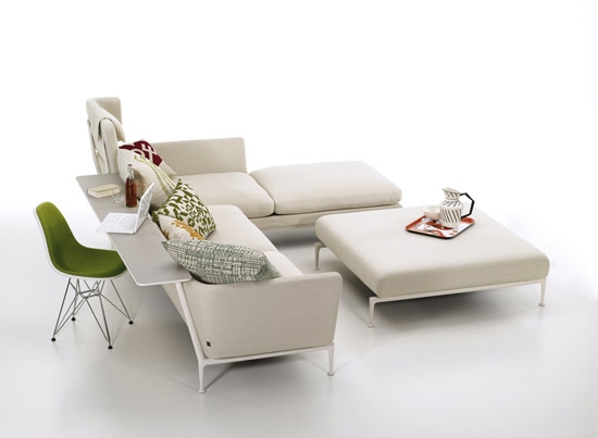 Antonio Citterio's new 'Suita' sofa system for Vitra addresses the continued dissolution of boundaries between work and leisure spaces