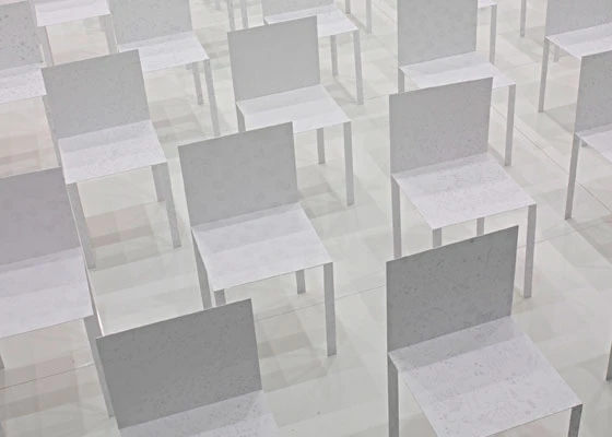 Paper Chairs printed with Ishigami's drawings at the Canon Neoreal exhibition, Design Week Milan 2008