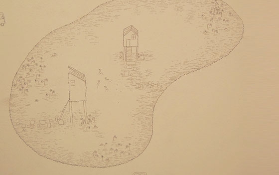 In "Pond City" the buildings are placed right in the middle of the lake, like small moated castles which can only be accessed by bridges