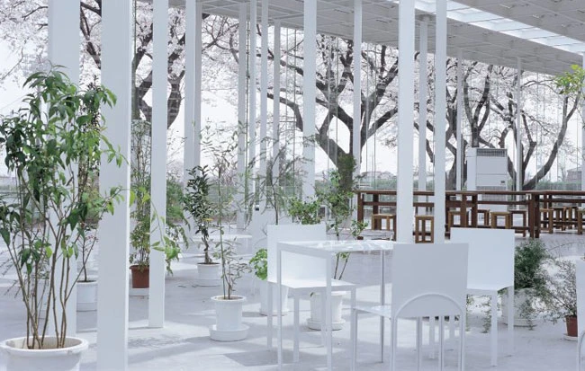 The 305 supports of the "KAIT Workshop“ building are placed in a strict static pattern, but the proportion and angle of each one has been individually determined