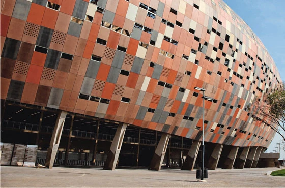 fibreC fibreglass-concrete elements mit Bayferrox® pigments, used for Soccer City stadium, Johannesburg, designed by Boogertman Urban Edge + Partners