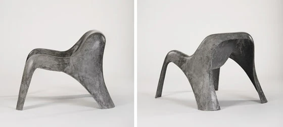 Clubsessel von Paulsberg, Verbundwerkstoff aus Carbon und Beton