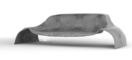 Couch von Paulsberg, Verbundwerkstoff aus Carbon und Beton