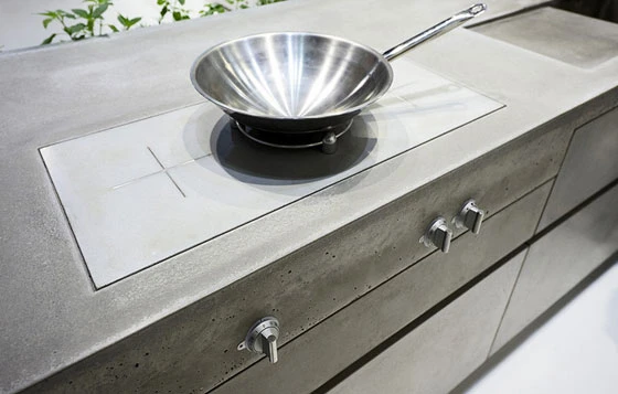 Detail of concrete work surface by Steininger Design