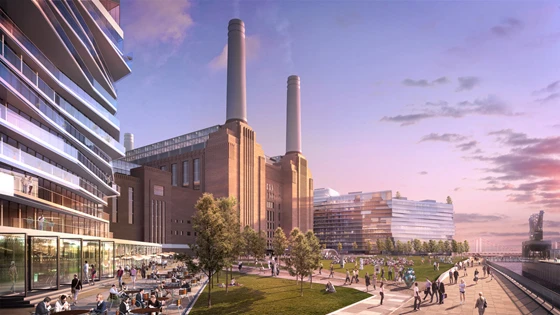 The proposed redevelopment of Battersea Power Station will house an event space, offices and a conference centre as well as a green energy plant, making it Europe’s largest carbon-neutral building; architecture and image: Rafael Viñoly Architects