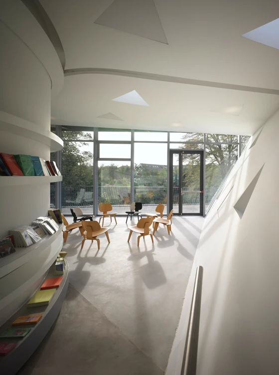 Inside Zaha Hadid's Maggie's Cancer Caring Centre in Fife, Scotland. The charity provides places of refuge for those affected by cancer, which are consciously unlike clinical hospital environments; photo: Chris Casgoine, courtesy Zaha Hadid Architects